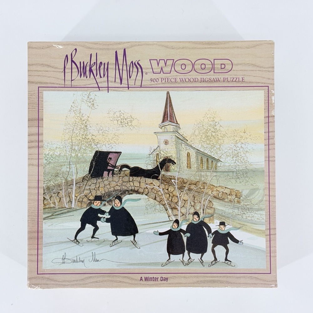 Ceaco P Buckley Moss A Winter Day Wood Jigsaw Puzzle 500 Piece Sealed Vintage